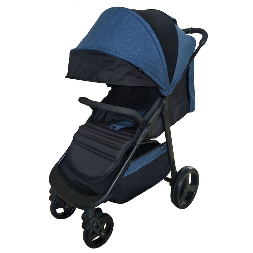Coche paseo Urban Travel System, porta bebé, cinturón 5 puntos, plegado rápido, azul
